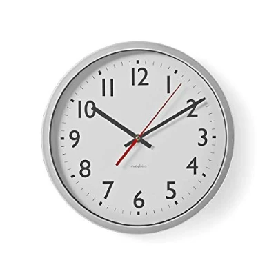 Image de Horloge murale Nedis CLWA110WT Argent / Blanc