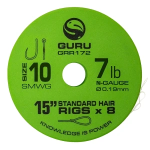 Afbeelding van Guru Onderlijn SMWG Standard Hair 15 (8 pcs) Maat : Haak 16 N Gauge 0.17mm (6lb)
