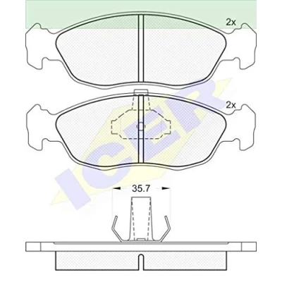Afbeelding van ICER 181121 Remblokkenset Front PEUGEOT: 205 Convertible