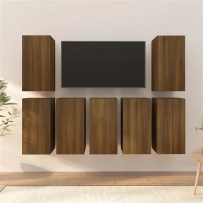 Afbeelding van Tv Meubels 30,5X30X60 Cm Bewerkt Hout Bruineikenkleurig
