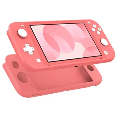 Afbeelding van MoKo beschermhoes compatibel met Nintendo Switch Lite, siliconen beschermhoes, duurzaam, krasbestendig, accessoires voor Lite console en controller, roze