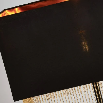 Afbeelding van Vloerlamp Fringe met stoffen kap