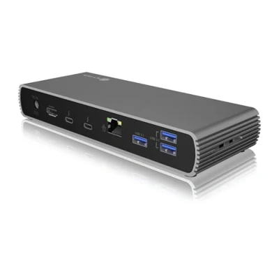 Afbeelding van ICY BOX IB DK8801 TB4 Bedraad Thunderbolt 4 Antraciet, Zwart