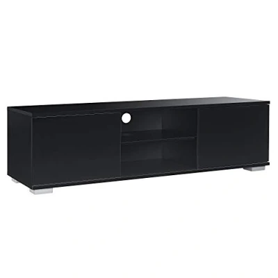 Afbeelding van tv meubel Seattle kast MDF 34,5x120x40 zwart hoogglans