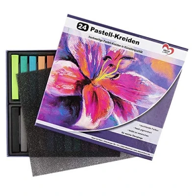 Afbeelding van Pastelkrijt, 24 hoogwaardige krijtjes in levendige kleuren, sterk gepigmenteerd studio, kunst, vrije tijd, schilderen, doe het zelf, zelf