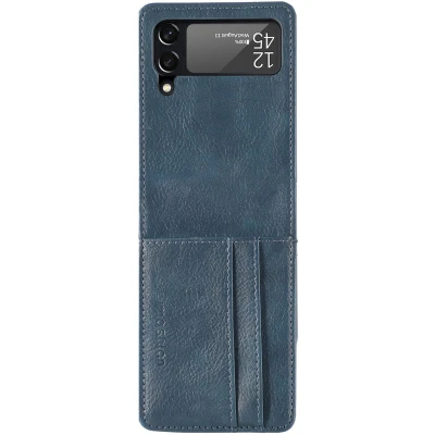 Afbeelding van iMoshion Hoesje Geschikt voor Samsung Galaxy Z flip 3 Met Pasjeshouder Luxe Bookcase versie Blauw