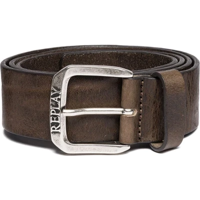 Afbeelding van REPLAY Leren Riem Vintage Leather Belt W85 Faded Grey Mud Bruine