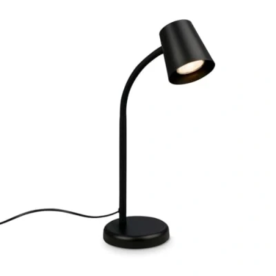 Afbeelding van BRILONER SKRIVA Bedlamp, bureaulamp draaibaar, tafellamp GU10 voor thuiskantoor met snoerschakelaar, leeslamp, zwart