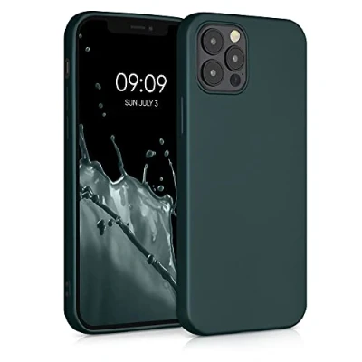 Afbeelding van kwmobile telefoonhoesje geschikt voor Apple iPhone 12 / Pro Hoesje smartphone Back cover in metallic petrol