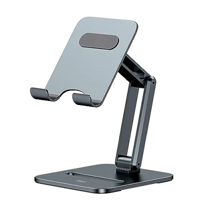 Afbeelding van Baseus Desktop Biaxial Opvouwbare Metalen Standaard (voor Tablets) Space Grijs, Tablethouder, Grijs