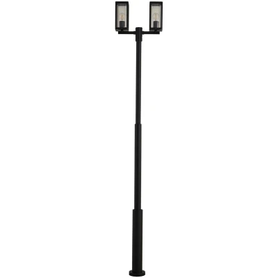 Afbeelding van Lucande Lantaarnpalen 2lichts Aluminium, glas H: 240 cm E27 zwart