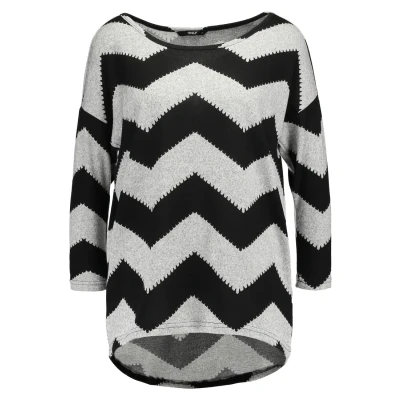Afbeelding van ONLY Onlelcos Trui Light grey melange/black, Dames, Maat: Medium, melange/black