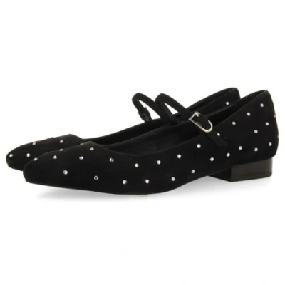 Afbeelding van Gioseppo Manheim Ballerina&#039;s met enkelbandjes, Dames, Maat: 40, Black Veloursleer
