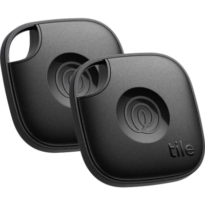 Afbeelding van Tile Mate (2024) Bluetooth Tracker, Item Locator voor Sleutels, Tassen en Meer. Telefoonzoeker. Compatibel met iOS Android. 2 Pack (Zwart)