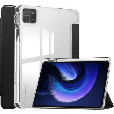 Afbeelding van iMoshion Tablet Hoes Geschikt voor Xiaomi Pad 6 Pro / Trifold Hardcase Bookcase transparante rand Zwart