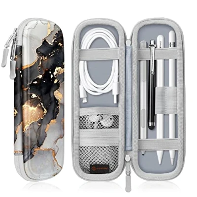 Afbeelding van Fintie Hoes Compatibel met Apple Pencil (1e / 2e Generatie) Kunstlederen Pennenhouder voor Samsung, Huawei, Surface Pro Stylus Pen tas Beschermhoes Opbergvak S en USB kabel, (Z Cloud