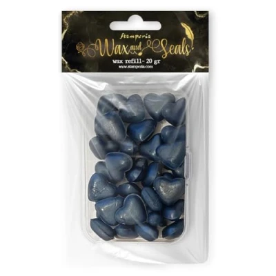 Afbeelding van Stamperia Heart Shape Pearl Deep Blue Wax And Seals (Wax Refill 20gr) (WAXC17)