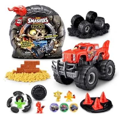 Afbeelding van Smashers Monster Truck Surprise van ZURU, Dino Drifter, Boys, met 25 verrassingen, om te verzamelen (Dino Drifter)