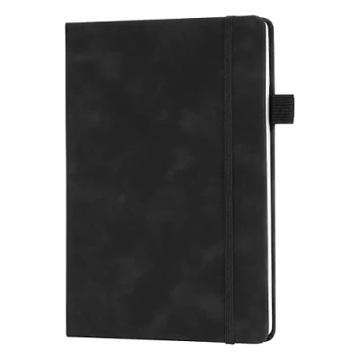 Afbeelding van Welsberg Notitieboek, A5, gelinieerd, kunstleer, hardcover, met penlus, 192 pagina&#039;s voor kantoor, school, thuis, zakelijk