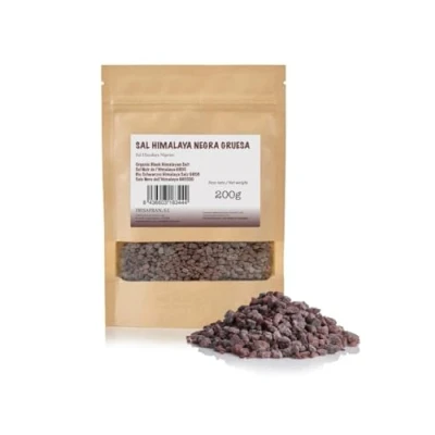Image de FRISAFRAN gros Sel noir de l&#039;Himalaya 200g himalaya 100% Naturel Sal Kala Namak saison du noir, Sain non raffiné Aucun additif Sans Raffinage