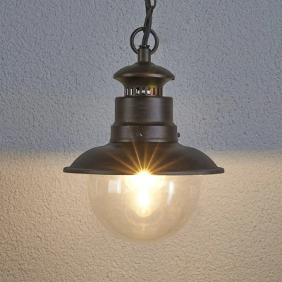 Afbeelding van Lindby buiten hanglamp Eddie, roest, metaal, IP44, Ø 21cm