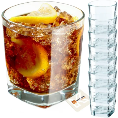 Afbeelding van KADAX Drinkglazen, cocktailglazen van robuust glas vaatwasmachinebestendig, universele glazen drankglazen voor water, sap, dranken of whisky 8 x 270 ml