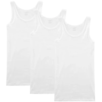 Afbeelding van NUOZA Set van 5 tanktop voor heren, onderhemd 100% katoen, alle maten en kleuren, 3 x Wit