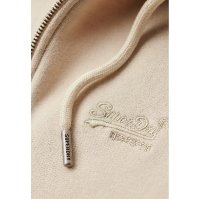 Afbeelding van Superdry Essential LOGO Hoodie Sweater met rits, Heren, Maat: Large, Light stone beige
