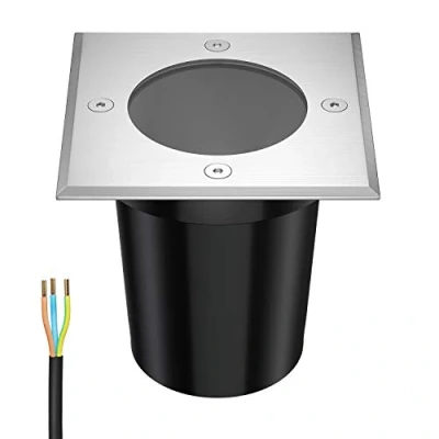 Afbeelding van ledscom.de RELI vloerinbouwlamp voor buiten, IP67, roestvrij staal, vierkant, 11 x cm, 1 GU10 max. 15 W, ganglamp, vloerlamp, tuinspot, buitenlamp, tuinlamp,
