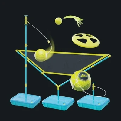 Afbeelding van Swingball 5 in 1 Multiplay speelset met All Surface Basis Blauw/geel