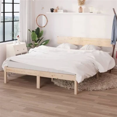 Image de vidaXL Cadre de lit Bois pin massif 140x190 cm