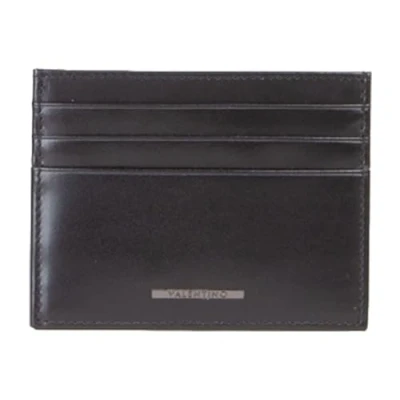 Afbeelding van VALENTINO Leren kaarthouder Vill Credit Card Case Nero zwart