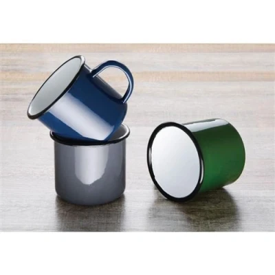Image de Mug Gris et Noir 350 ml x 6 Olympia Acier émaillé x80mm