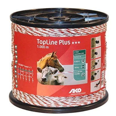 Image de Ako Fil de Clôture Topline Plus Blanc Rouge 400m