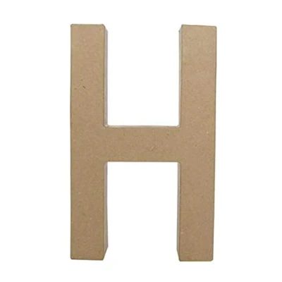 Afbeelding van Décopatch Art.nr. AC401O Alfabet van papier maché Grappige kleine letter &quot;H&quot; Plezier voor het decoreren met decopatch papier, lijm en lak, 5 x 22 23 cm Bruin