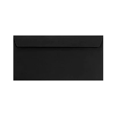 Afbeelding van Netuno 25 lange zwarte enveloppen DL 110 x 220 mm 120 g design rechte klep elegante decoratieve voor begrafenis verjaardagen feesten Kerstmis uitnodigingen visitekaartjes wenskaarten