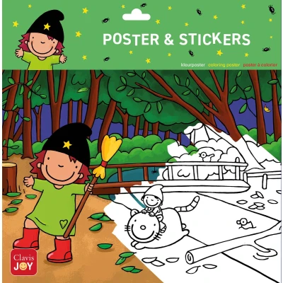 Afbeelding van Kleurposter Heksje Mimi in het bos