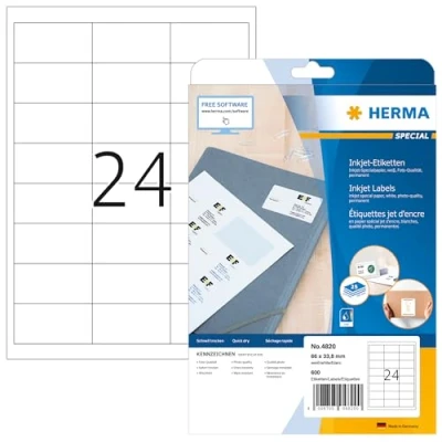 Afbeelding van Etiket HERMA 4820 66x33.8mm wit 600stuks