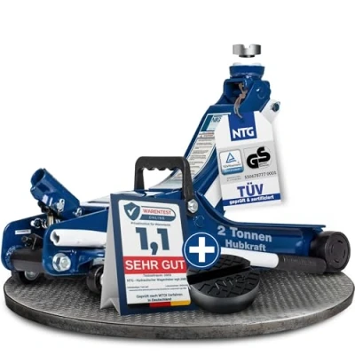 Afbeelding van NTG Lowliner hydraulische krik 2 tot 2000 kg 85 375 mm met rubberen groef (autokrik, set van 4)