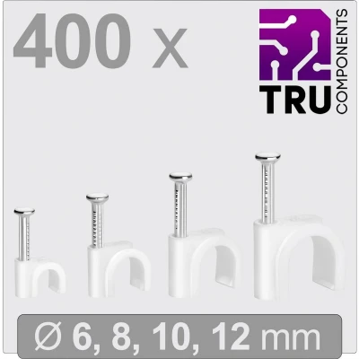 Afbeelding van TRU COMPONENTS T24CA127 Spijkerclip TC 13448460 Bundel Ø (bereik) 3 tot 12 mm Wit 400 stuk(s)