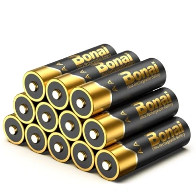 Afbeelding van BONAI 12 stuks AA oplaadbare batterijen met hoge capaciteit 2800 mAh Mignon 1,2 V NI MH HR6 lage zelfontlading