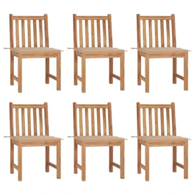 Afbeelding van Tuinstoelen 6 st met kussens massief teakhout