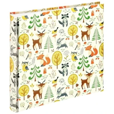 Image de Hama album photo Jumbo &quot;Forest&quot; (pour 400 photos au format 10 x 15 cm, traditionnel enfant de 30 100 pages blanches, animaux, élégant) Marron/Beige/Vert/Orange/Jaune