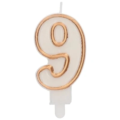 Afbeelding van Folat Kaars cijfer 9 simply chique gold cm