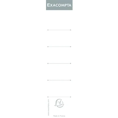 Afbeelding van Exacompta 5358E Pak van 10 zelfklevende etiketten voor ordners rug 50 mm Etiketmaat: breedte 4,5 x dikte 0,4 hoogte 24,3 cm Kleur: wit