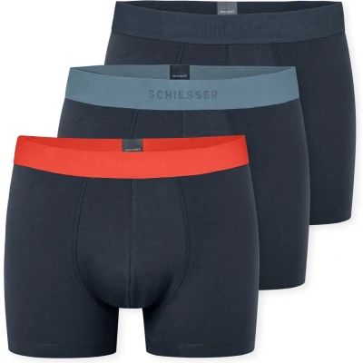Afbeelding van Schiesser Short Heren 3 stuks Organic Cotton geweven elastische tailleband meerkleurig 95/5