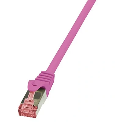 Afbeelding van LogiLink CQ2079S RJ45 Netwerkkabel, patchkabel CAT 6 S/FTP 5.00 m Pink Vlambestendig, Snagless 1 stuk(s)