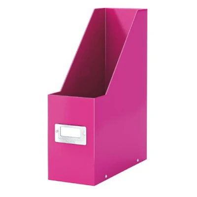 Afbeelding van Leitz WOW Click &amp; Store Stevige Tijdschriftenhouder Lectuurbak 77% Gerecycled Karton 10.3 x 33 25.3 Cm (BxHxD) Roze