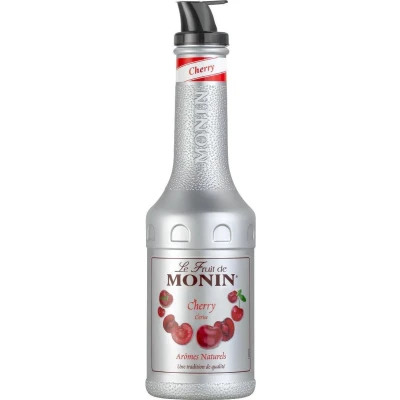 Afbeelding van Monin Kersen Fruitpuree Fles 1 Liter met Schenktuit siroop