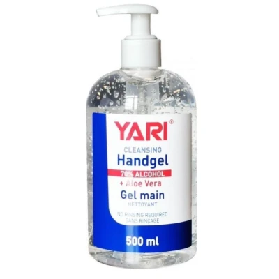 Afbeelding van Yari Cleansing Handgel Met Pomp + Aloe Vera 70% Alcohol 500ml